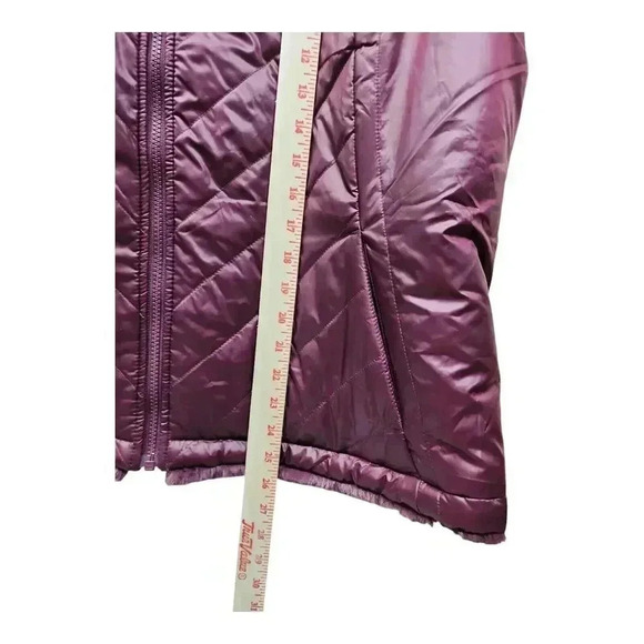 Women's Size XXL Nicole Miller Reversible Quilted Faux Fur Vest Wine Color - Picture 8 of 8